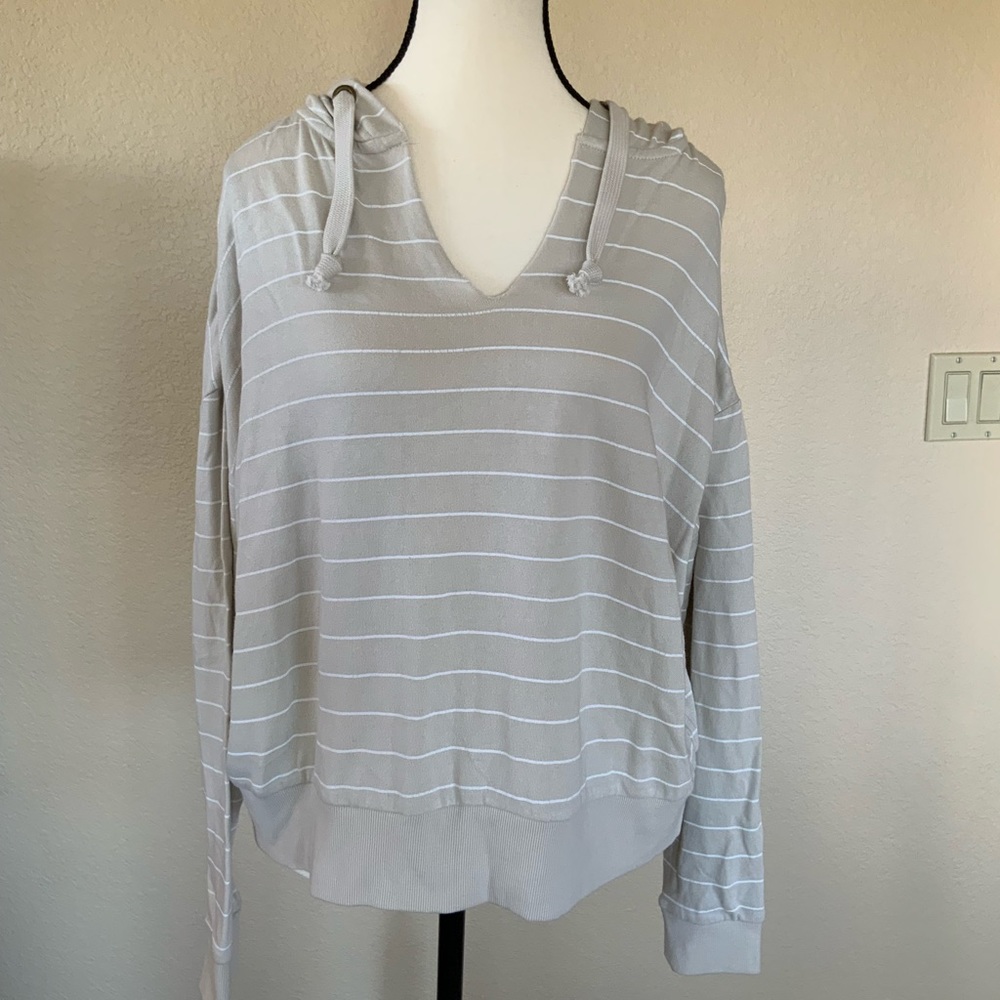 Women’s Beige Striped Hoodie